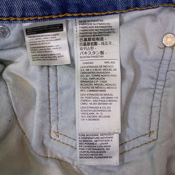 Levis 505 Mens 36x30 Blue Denim Jeans Straight Fit - Picture 10 of 14